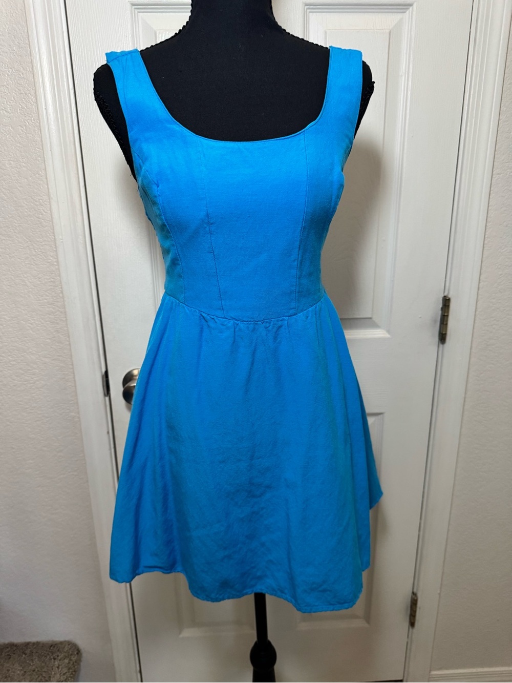 Sincerely Jules Turquoise Scoop Neck Mini Dress